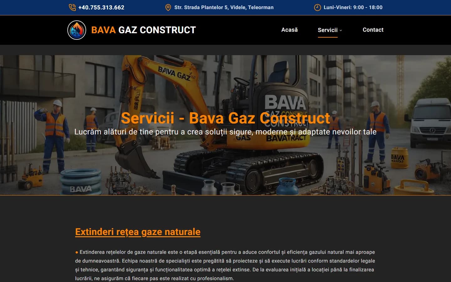 BAVA GAZ CONSTRUCT — Servicii