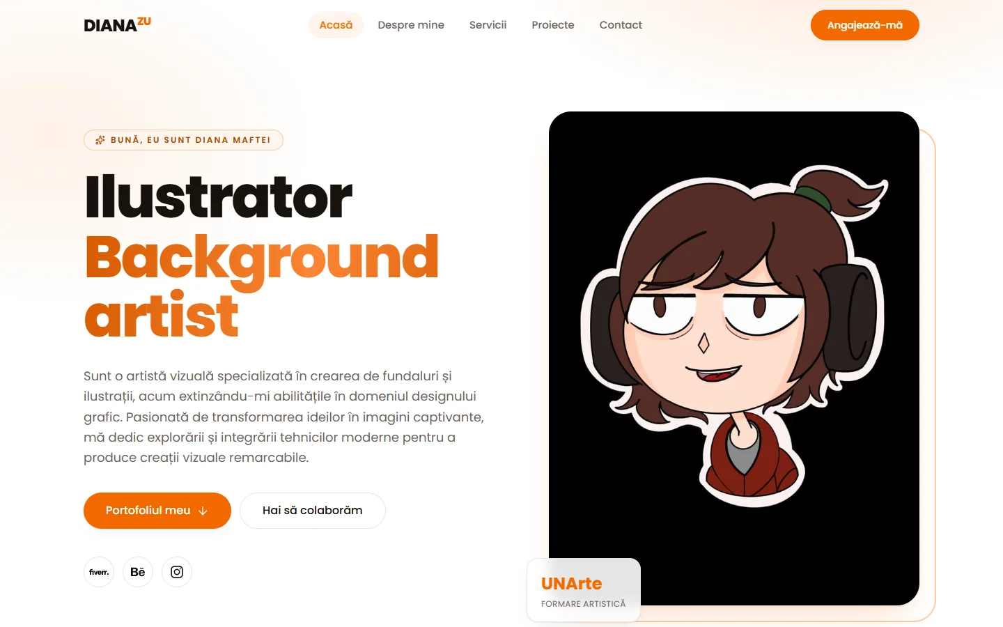 Screenshot of the DianaZU project on desktop