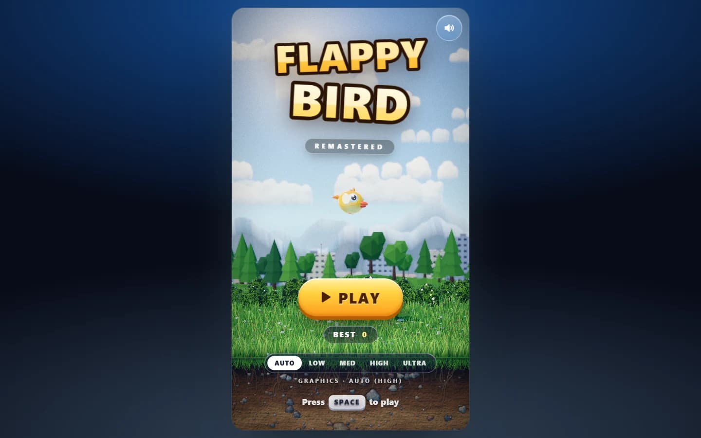 Captură a proiectului Flappy Bird pe desktop