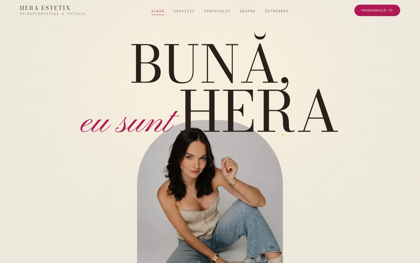 Captură a proiectului Hera Estetix pe desktop