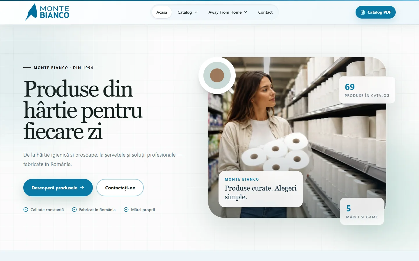 Screenshot of the Monte Bianco project on desktop