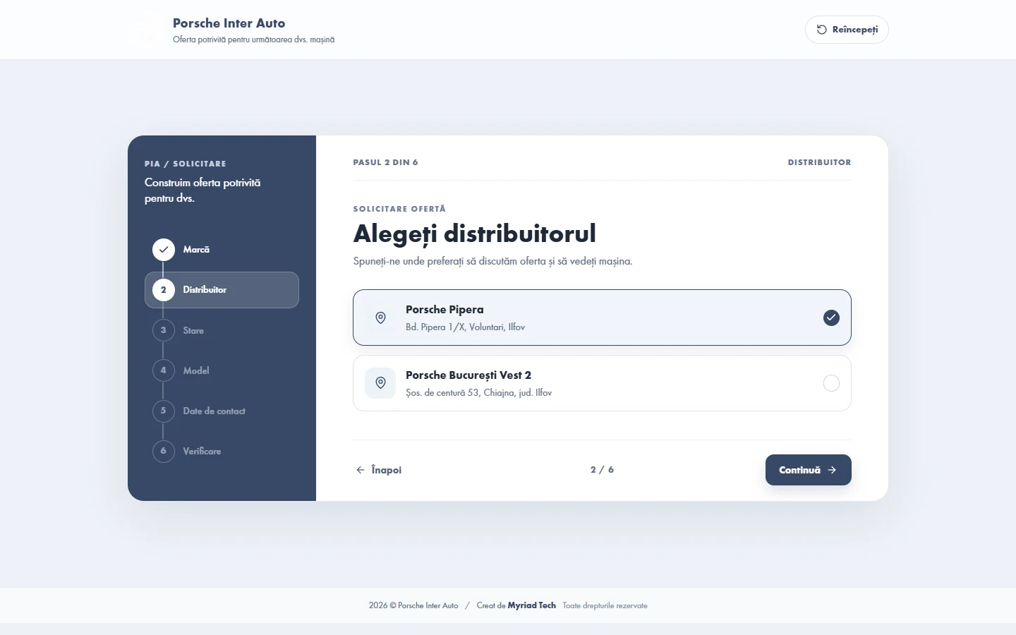 Multi-Step Form — Choose a dealer
