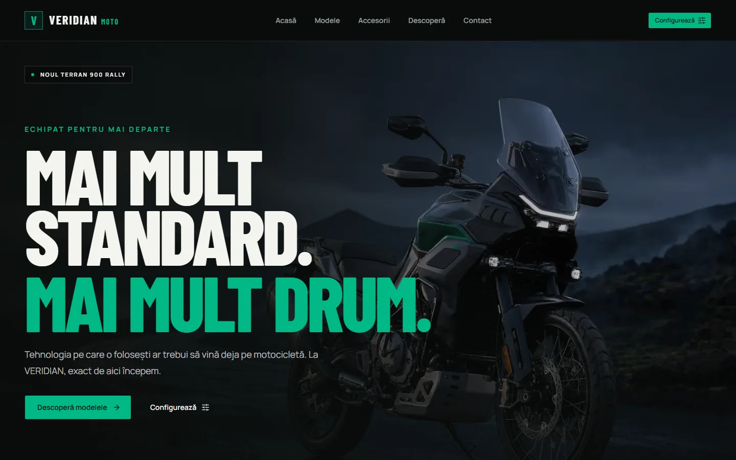 Captură a proiectului Veridian Moto pe desktop